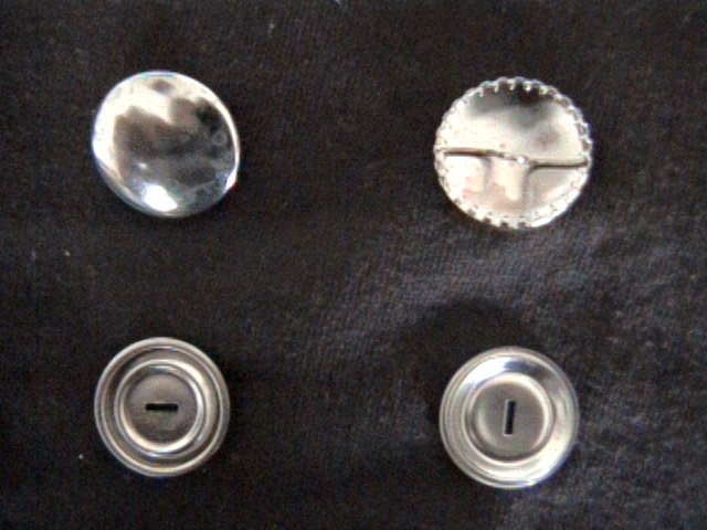 covered button with teeth